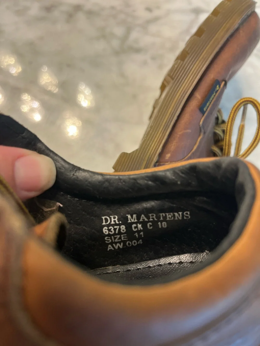 Dr. Martens Brown Leather Oxford with Yellow-Brown Laces